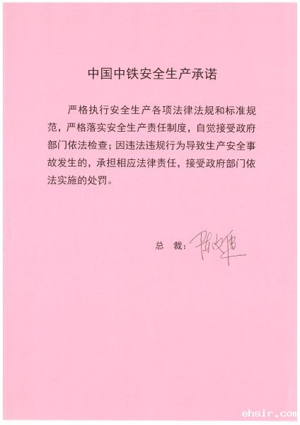 陈文健总裁安全生产承诺书